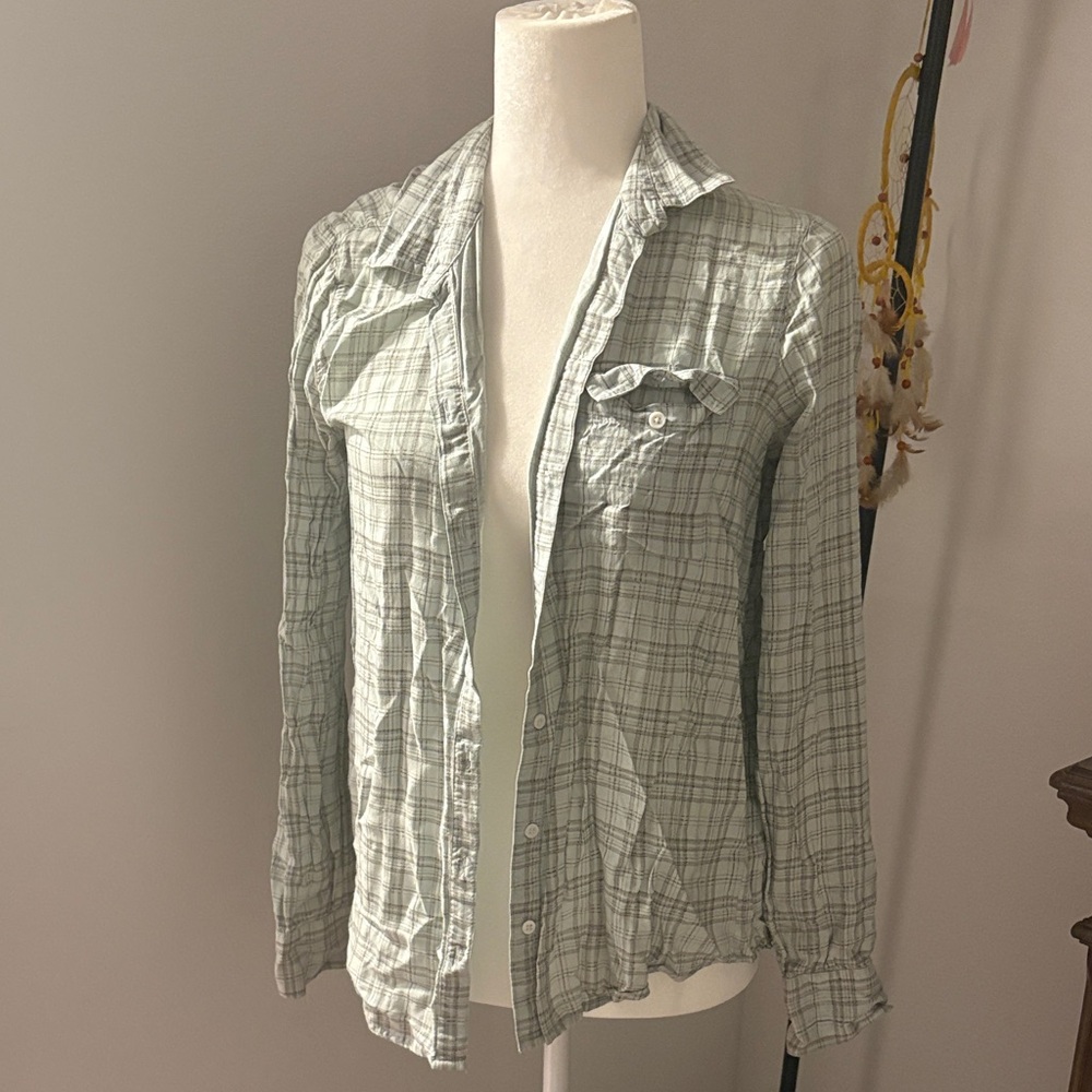 Plaid Button-Up Shirt